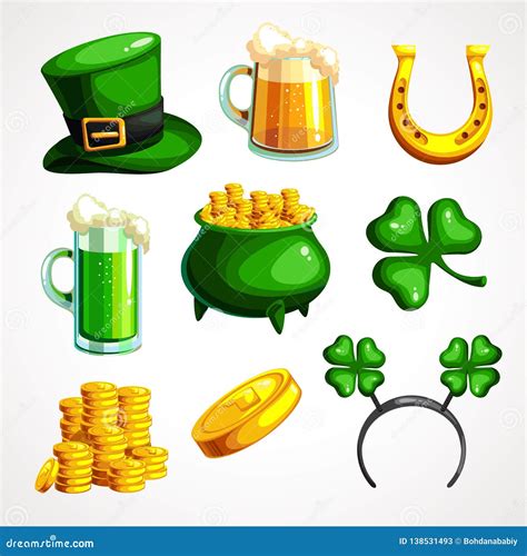 A Set of Symbols for the of St. Patrick S Day Stock Vector - Illustration of happy, march: 138531493