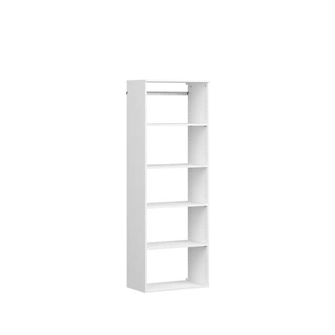 Style+ 14.59 in. D x 25.12 in. W x 71.6 in. H White Hanging 6-Shelves Wood Closet System