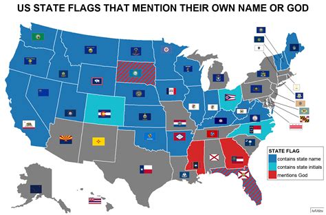 US state flags that mention their own name or God [OC] : r/dataisbeautiful