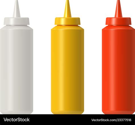 Ketchup mustard mayo plastic squeeze bottle Vector Image