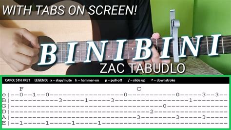 Binibini Fingerstyle Guitar Cover With TABS on Screen | zac tabudlo | abz collado : AcousticGuitar