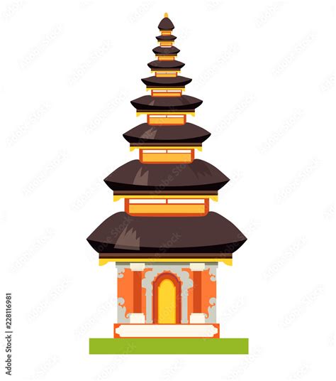 Balinese Ethnic Temple vector illustration. National indonesian style ...