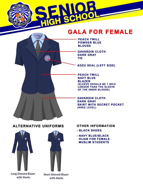 This is the official uniform for female senior high school students of the Ateneo de Zamboanga ...