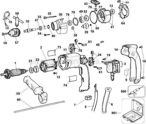 DeWALT 1/2" VSR Hammer Drill | DW511 | eReplacementParts.com