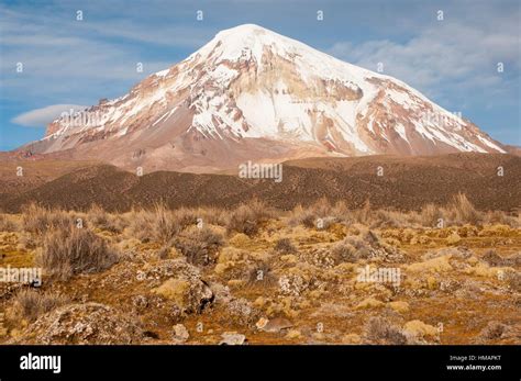 Sajama volcano. The highest mountain in Bolivia. Sajama National Park. Department of Oruro ...