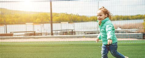 Children Run on the Playground. Active Kid on Outdoor. Healthy Activity for Kids Stock Image ...