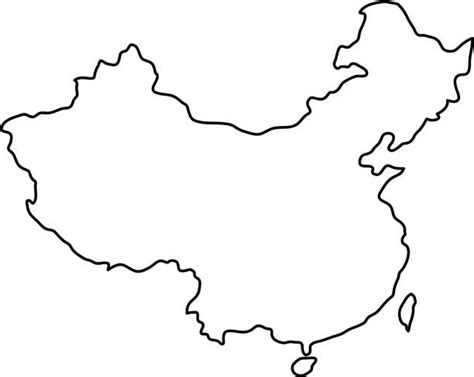 World Atlas China Outline Clipart