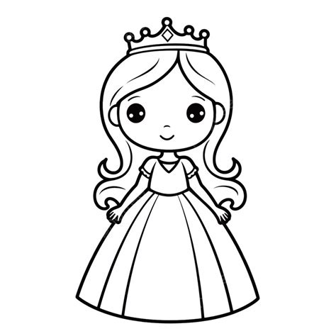 Cute Black And White Princess Coloring Page Black And White Princess ...