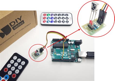 DIYables Infrared IR Remote Control Kits with Controller and Receiver for Arduino, ESP32 ...