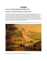 Art Analysis American Progress 1872.docx - ArtAnalysis Lesson1 ...