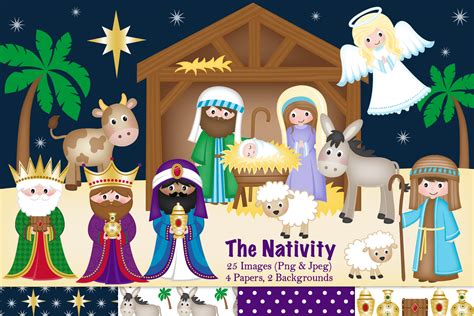 Nativity clipart, Christmas Nativity, Nativity Scene