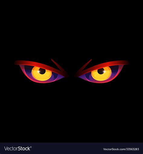 Scary yellow evil eyes angry halloween monster Vector Image