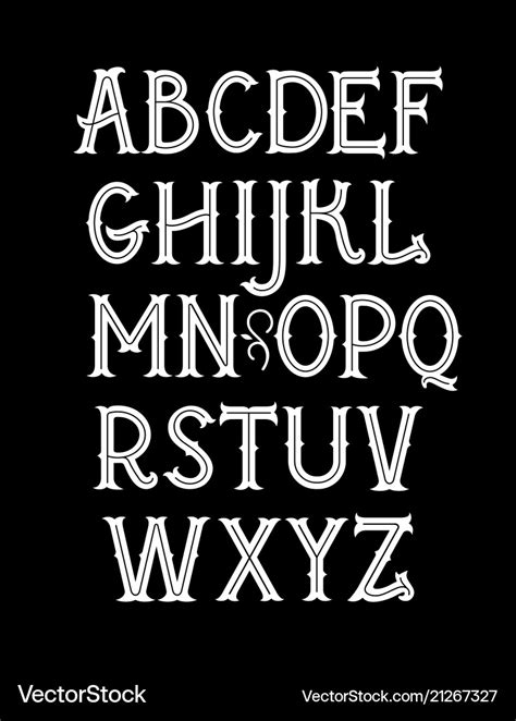 Original vintage art nouveau font alphabet Vector Image