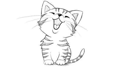Cute Drawings Kitten in 2020 | Kitten drawing, Cartoon cat drawing, Cat ...