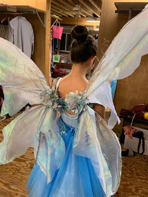 Iridescent Blue Fairy Wings custom realistic costume | Etsy