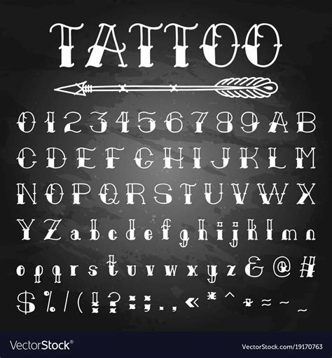 Hand written oldschool alphabet. Traditional tattoo style. Download a ...