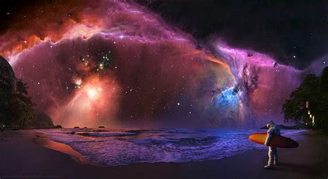 HD wallpaper: milk way galaxy, atmosphere, stars, space, sea, astronaut ...