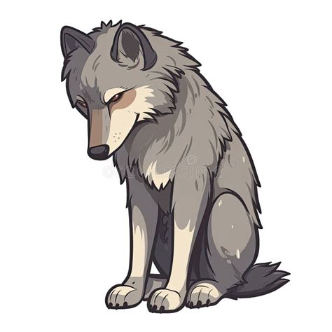 Sad Wolf Sticker on Isolated Tansparent Background, Png, Logo. Generative AI Stock Image ...