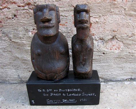 Early sculpture carved wood Moai | Antiques Board