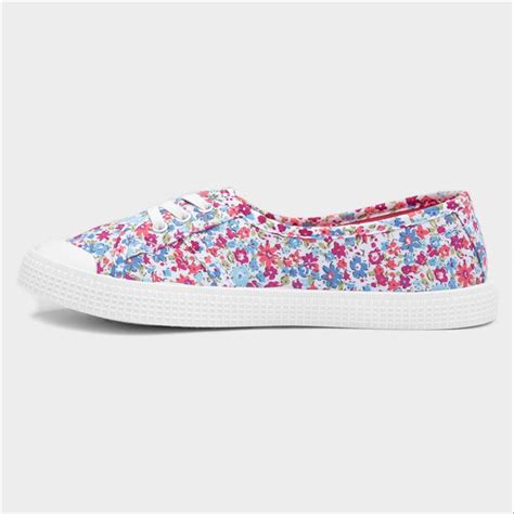 Lilley Womens Multi Floral Canvas Shoes-165038 | Shoe Zone