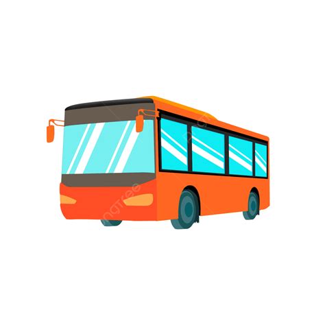 Orange Bus Clipart Transparent Background, Orange Vector Cartoon Bus ...