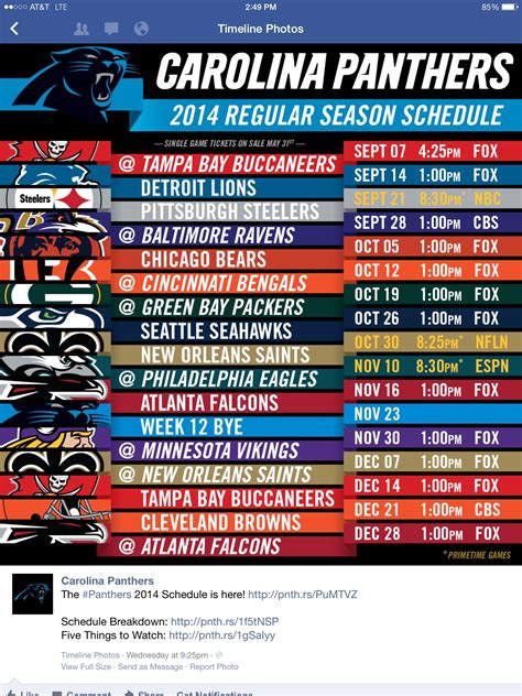 Carolina Panthers Schedule 2015 | Examples and Forms