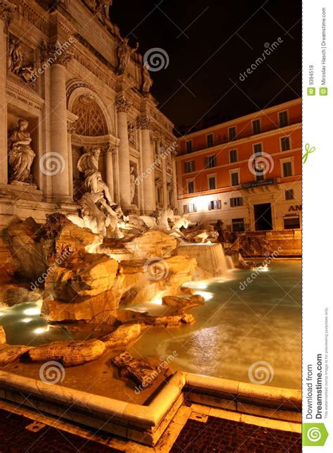 The Trevi Fountain at Night Stock Photo - Image of rome, italy: 9394518