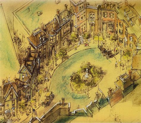 Edison Square, Disneyland (never built) - Sam McKim, illustrator. This ...