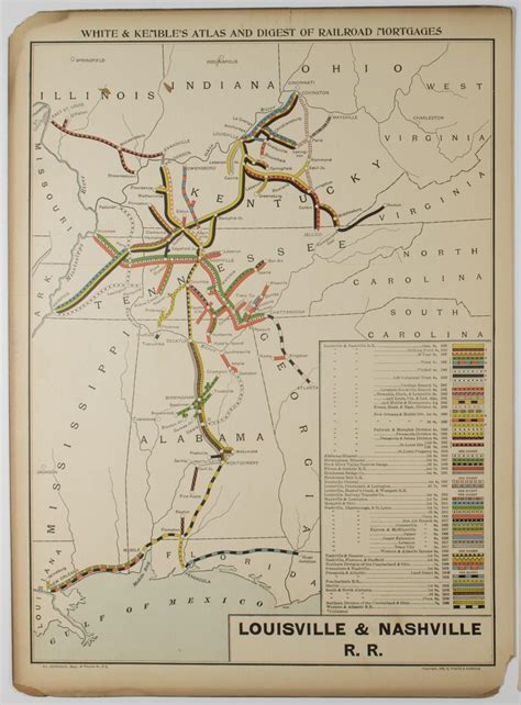 Lot - 1898 LOUISVILLE NASHVILLE RAILROAD MAP