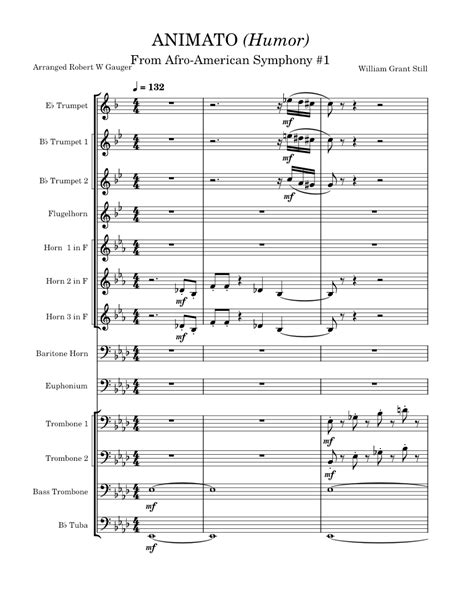 Afro-American Symphony – William Grant Still ANIMATO Sheet music for ...