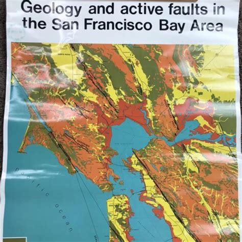 Vintage Geologic Map Earthquake Fault Lines San Francisco Poster ...