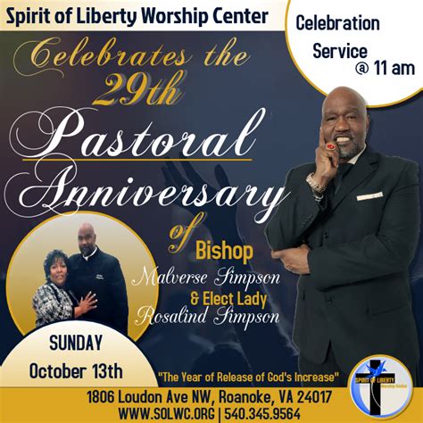 Pastor Anniversary Service Template | PosterMyWall