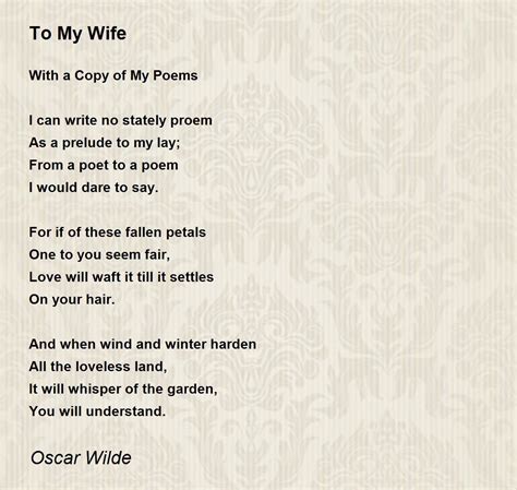 To My Wife - To My Wife Poem by Oscar Wilde