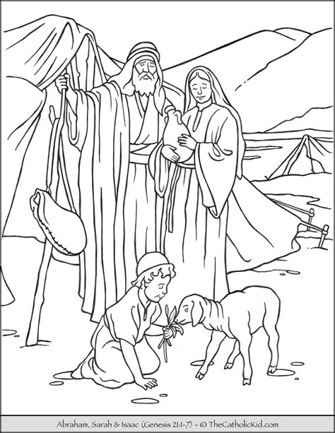 Abraham Sarah And Baby Isaac Coloring Pages