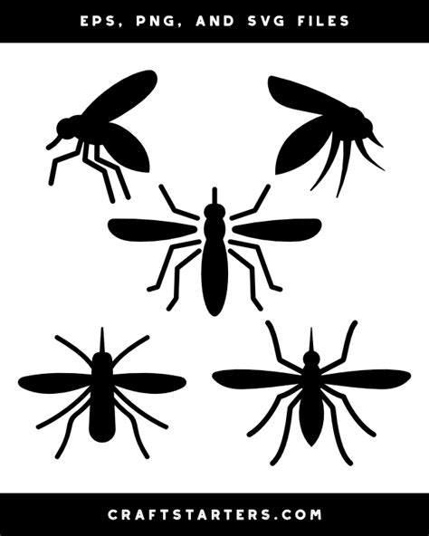 Simple Mosquito Silhouette Clip Art