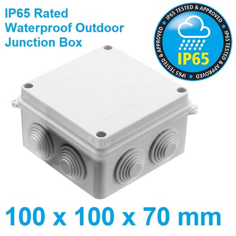 100x100x70mm IP65 Waterproof Outdoor Electrical CCTV Enclosure Square Junction Box White ABS ...