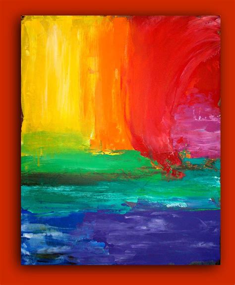 Rainbow Abstract Painting Original Large Art Contemporary Fine