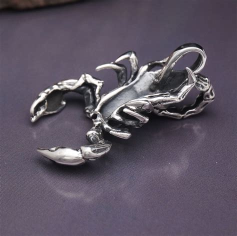 Sterling Silver Scorpion Charm Pendantnecklace Pendantgift - Etsy