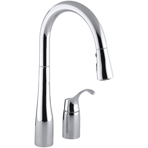 Kohler Simplice Two-Hole Kitchen Sink Faucet with 16-1/8" Pull-Down Swing Spout, Docknetik ...