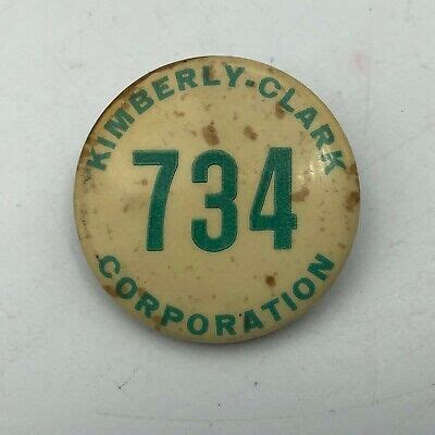 RARE KIMBERLY CLARK CORP Vintage Employee ID Badge Pin Pinback N9 $59.95 - PicClick