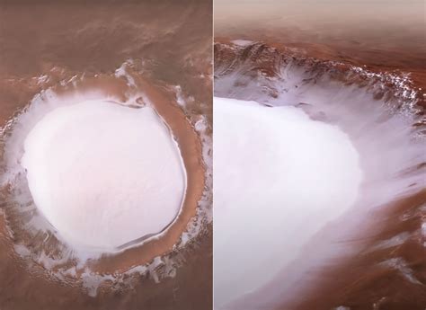 European Space Agency Releases Breathtaking Video of the Icy Korolev Crater on Mars - TechEBlog