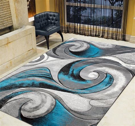 Handcraft Rugs-Swirls Abstract Design Modern Contemporary Hand Carved ...