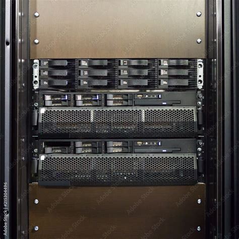 Detail of servers in a rack at a data center Stock Photo | Adobe Stock