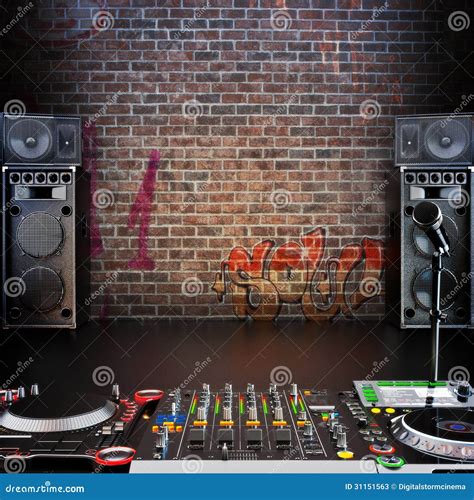 Dj R&B, Rap,Pop Music Background with Microphone Stock Image - Image of ...