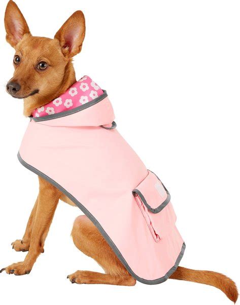 FRISCO Lightweight Reversible Packable Travel Dog Raincoat, Pink, Small - Chewy.com