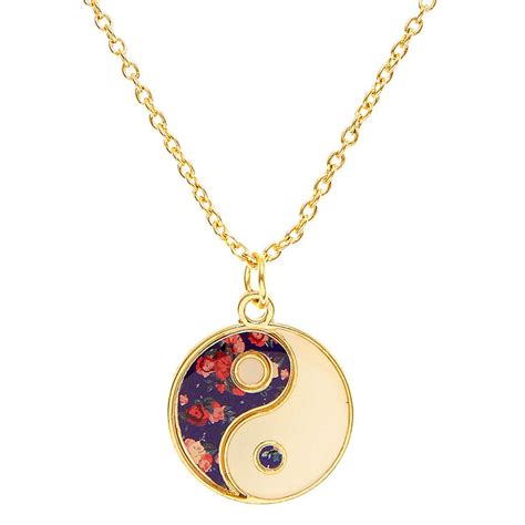 Floral Yin Yang Necklace | Claire's US