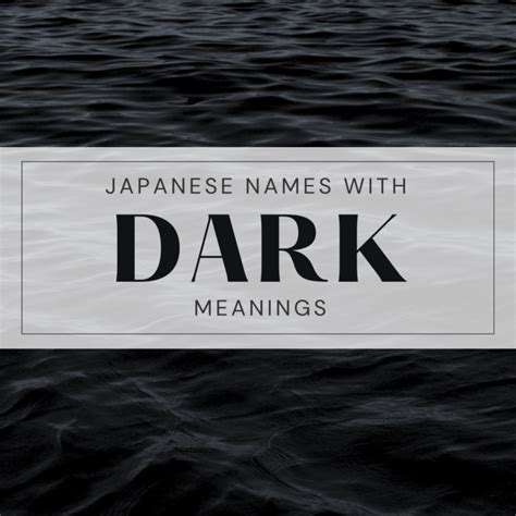 300+ Japanese Names With Dark Meanings | MeymisList