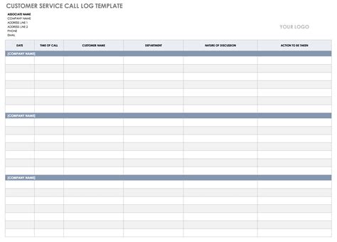 Customer Contact Report Template