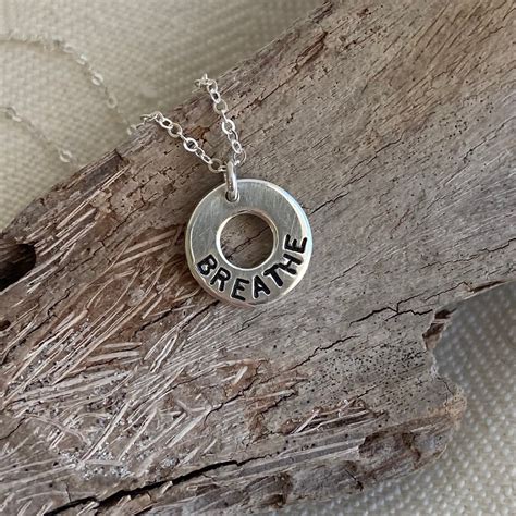 The Mantra Necklace 11 Mm Disc Custom Stamped Necklace - Etsy