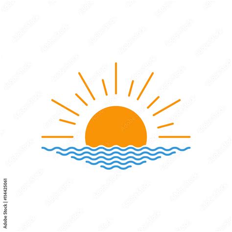 Vector sunset or sunrise icon. Vector sunset or sunrise icon. Sunset or sunrise logo design ...